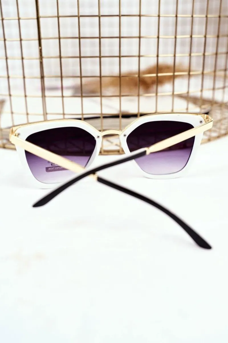 Okulary>PRIUS Okulary Przeciwsłoneczne Złote PR-V07 Brązowe Biały Gradient