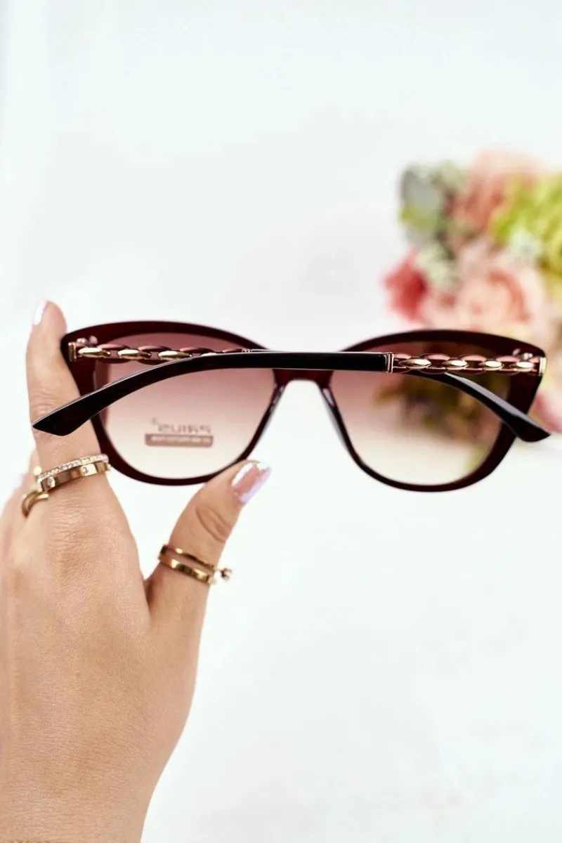 Okulary>PRIUS Okulary Przeciwsłoneczne Złote PR-V32 Brązowe Gradient