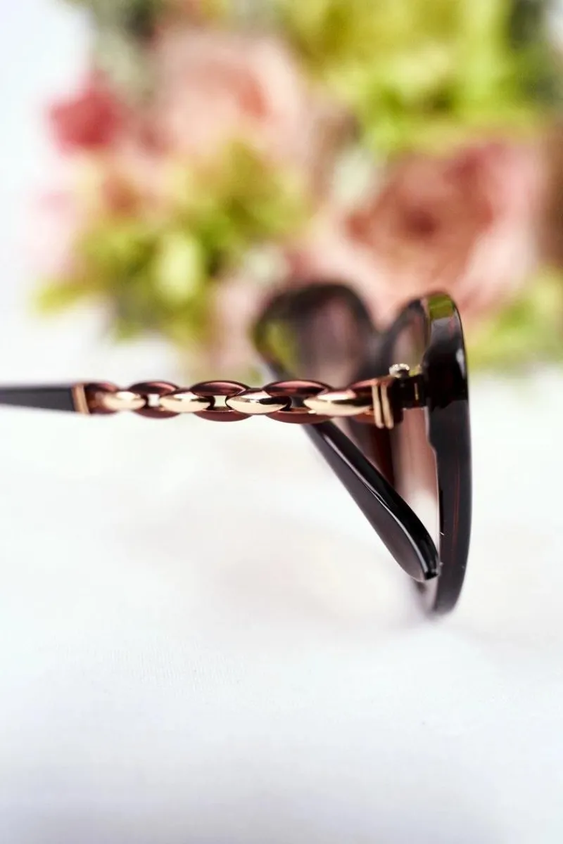 Okulary>PRIUS Okulary Przeciwsłoneczne Złote PR-V32 Brązowe Gradient