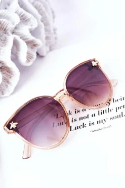 Online Okulary Przeciwsłoneczne Z Muchą Beżowe Ombre Okulary