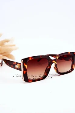 Okulary>Boto Okulary Przeciwsłoneczne Z Ozdobą M2366 Marmurkowe Brązowe