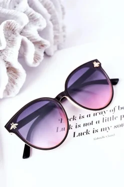 Okulary>Boto Okulary Przeciwsłoneczne Z Muchą Czarno-Beżowe Ombre