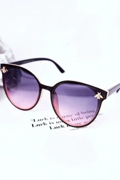 Okulary>Boto Okulary Przeciwsłoneczne Z Muchą Czarno-Beżowe Ombre