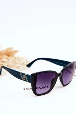 Okulary>PRIUS Okulary Przeciwsłoneczne Z Ozdobą UV400 V202 Zielone