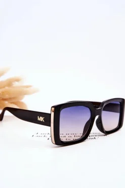 Sale Okulary Przeciwsłoneczne Z Ozdobą M2366 Czarne Gradient Niebiesko-Pomarańczowy Okulary