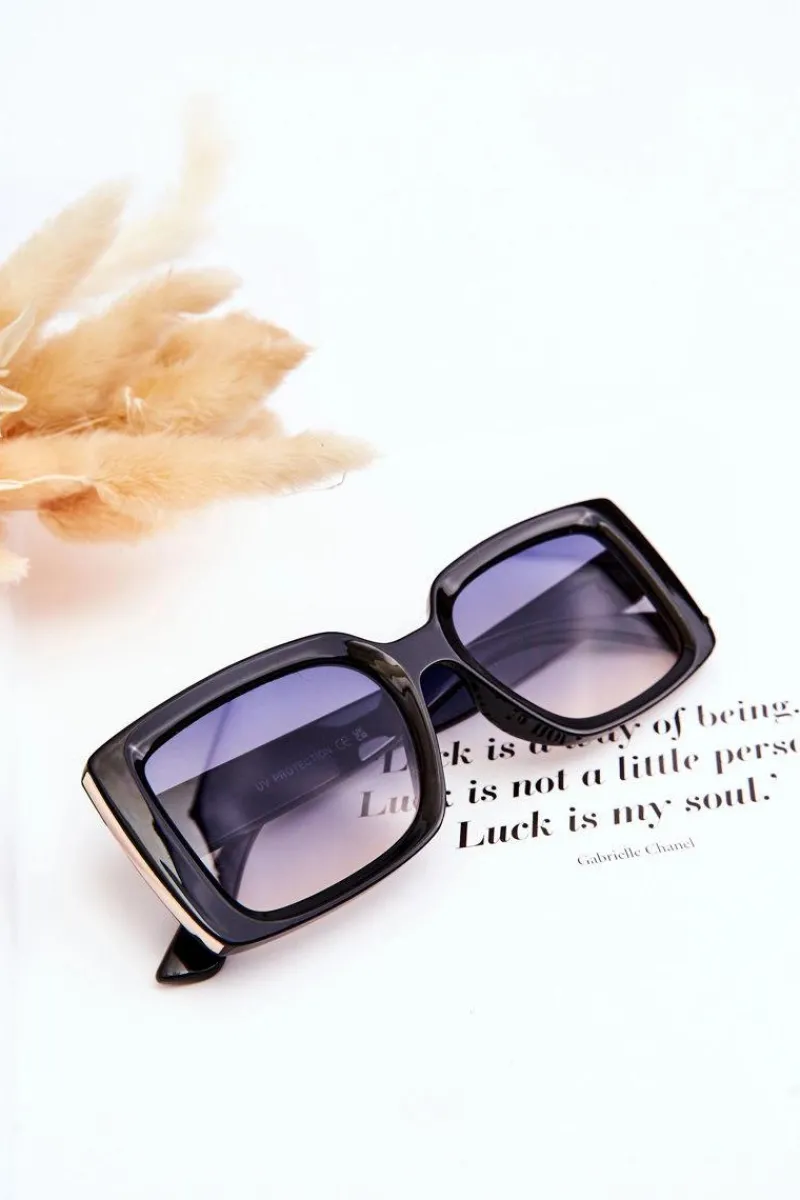 Sale Okulary Przeciwsłoneczne Z Ozdobą M2366 Czarne Gradient Niebiesko-Pomarańczowy Okulary