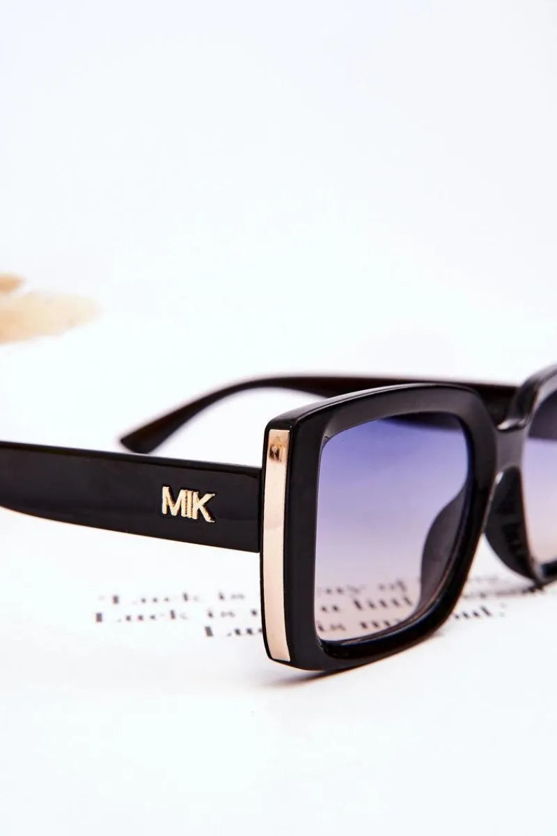 Sale Okulary Przeciwsłoneczne Z Ozdobą M2366 Czarne Gradient Niebiesko-Pomarańczowy Okulary