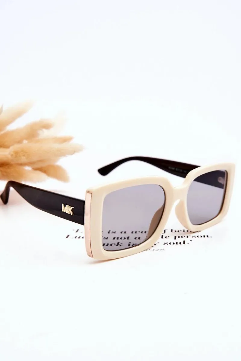 Okulary>Boto Okulary Przeciwsłoneczne Z Ozdobą M2366 Czarno-Beżowe