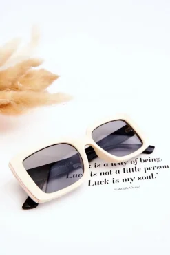 Okulary>Boto Okulary Przeciwsłoneczne Z Ozdobą M2366 Czarno-Beżowe