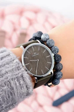 Sale Giorgio&Dario Oliwkowy Stylowy Skórzany Damski Zegarek