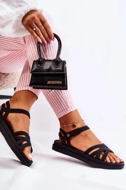 Outlet ZAXY Pachnące Damskie Sandały Na Rzep JJ285068 Czarne