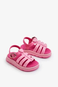 Outlet Pachnące Dziecięce Sandałki Na Rzep NN385018 Różowe Dzieci Dziewczęce