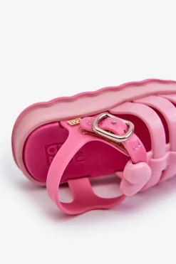 Outlet Pachnące Dziecięce Sandałki Na Rzep NN385018 Różowe Dzieci Dziewczęce