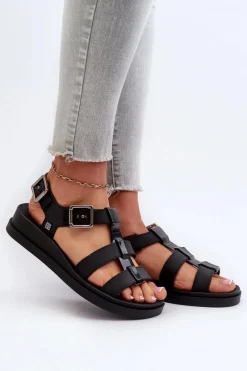 Sandały Gumowe|Sandały Płaskie>ZAXY Pachnące Gładkie Sandały Damskie NN285007 Czarne Czarny