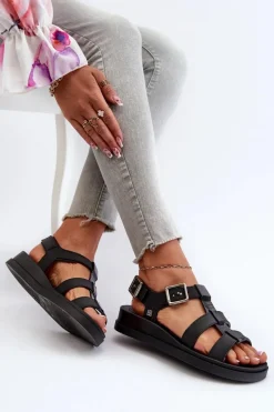 Sandały Gumowe|Sandały Płaskie></noscript>ZAXY Pachnące Gładkie Sandały Damskie NN285007 Czarne Czarny