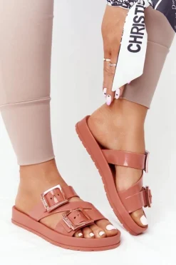 Hot Pachnące Gumowe Klapki Eco Friendly HH285106 Ceglaste Damskie Klapki Damskie Klasyczne