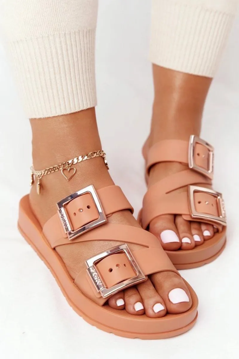 Klapki Damskie Klasyczne>ZAXY Pachnące Gumowe Klapki Eco Friendly HH285105 Camel