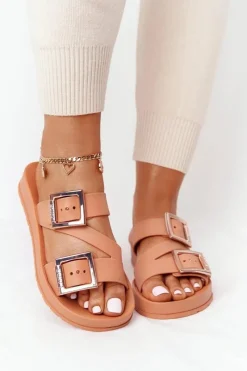 Klapki Damskie Klasyczne>ZAXY Pachnące Gumowe Klapki Eco Friendly HH285105 Camel