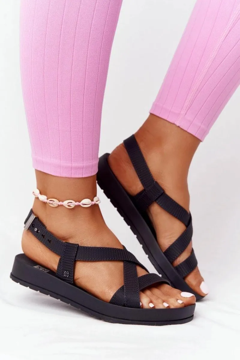 Online ZAXY Pachnące Gumowe Sandaly Eco Friendly HH285168 Czarne
