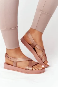 Sale Pachnące Gumowe Sandaly Eco Friendly HH285167 Nude Damskie Sandały Gumowe|Sandały Płaskie