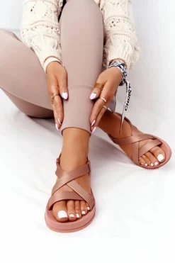 Sale Pachnące Gumowe Sandaly Eco Friendly HH285167 Nude Damskie Sandały Gumowe|Sandały Płaskie