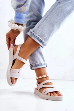 Sandały Gumowe|Sandały Płaskie>ZAXY Pachnące Gumowe Sandały HH285072 Jasnobeżowe