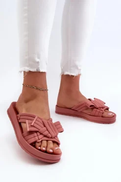 Klapki Damskie Klasyczne>ZAXY Pachnące Klapki Damskie Na Płaskiej Podeszwie LL285097 Brudny Róż