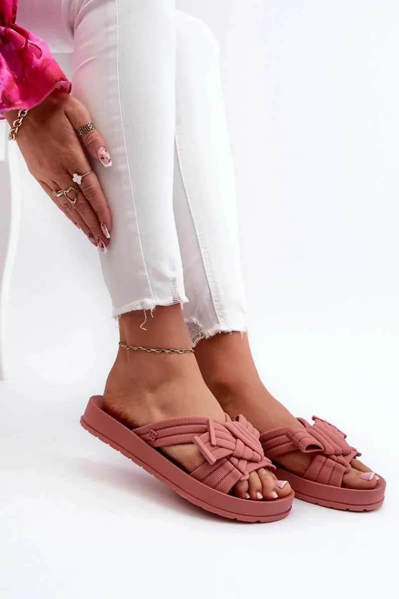 Klapki Damskie Klasyczne>ZAXY Pachnące Klapki Damskie Na Płaskiej Podeszwie LL285097 Brudny Róż