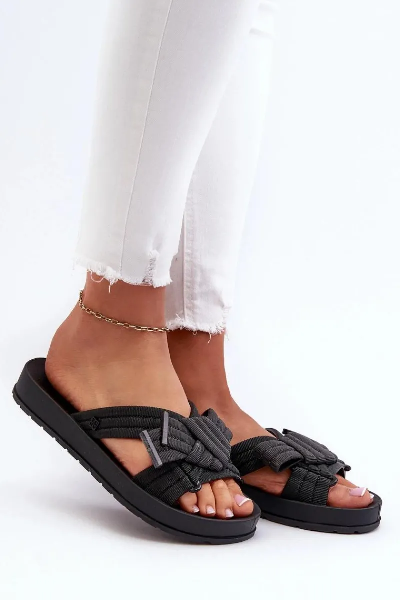 Clearance Pachnące Klapki Damskie Na Płaskiej Podeszwie LL285096 Czarne Damskie Klapki Damskie Klasyczne