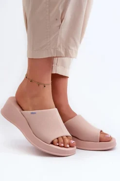 ZAXY Pachnące Klapki Damskie Na Koturnie LL285083 Jasnoróżowe