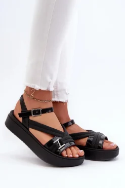 Sandały Gumowe|Sandały Płaskie></noscript>ZAXY Pachnące Sandały Damskie Na Platformie LL285064 Czarne