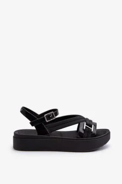 Sandały Gumowe|Sandały Płaskie></noscript>ZAXY Pachnące Sandały Damskie Na Platformie LL285064 Czarne