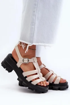 Hot ZAXY Pachnące Sandały Damskie NN285040 Jasnobeżowe Beżowy