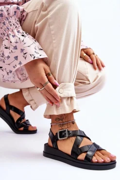 Sandały Gumowe|Sandały Płaskie>ZAXY Pachnące Sandały Eco Friendly JJ285093 Czarne