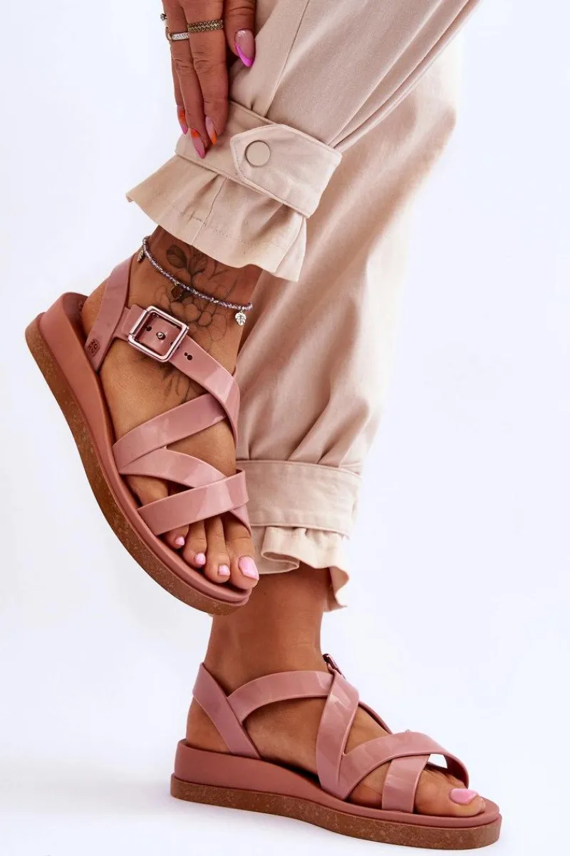 New Pachnące Sandały Eco Friendly JJ285094 Nude Damskie Sandały Gumowe|Sandały Płaskie