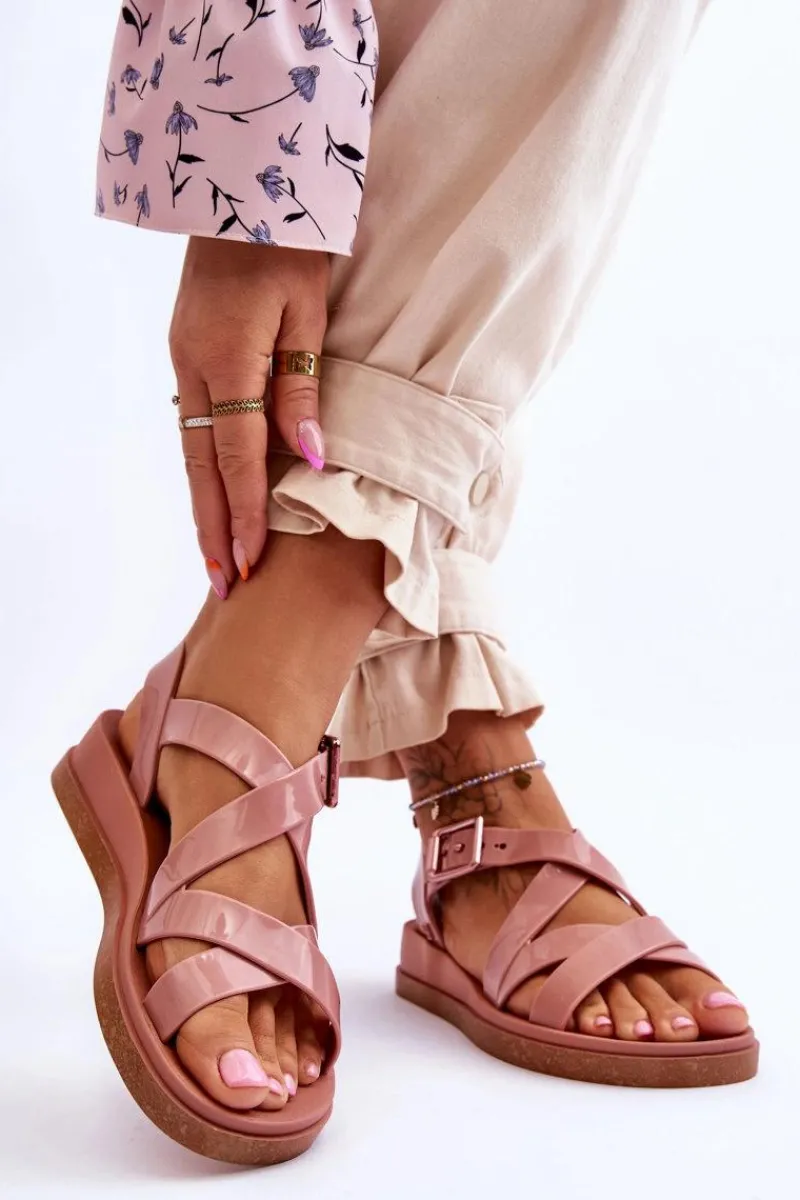 New Pachnące Sandały Eco Friendly JJ285094 Nude Damskie Sandały Gumowe|Sandały Płaskie