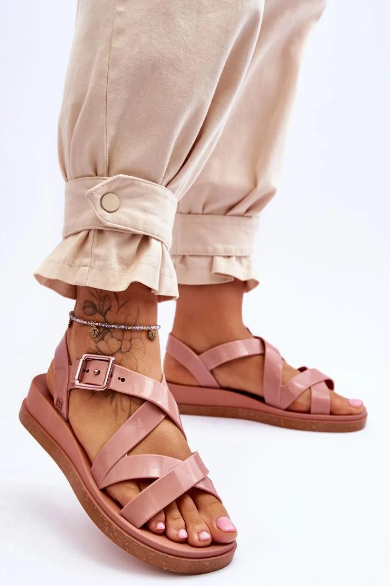 New Pachnące Sandały Eco Friendly JJ285094 Nude Damskie Sandały Gumowe|Sandały Płaskie