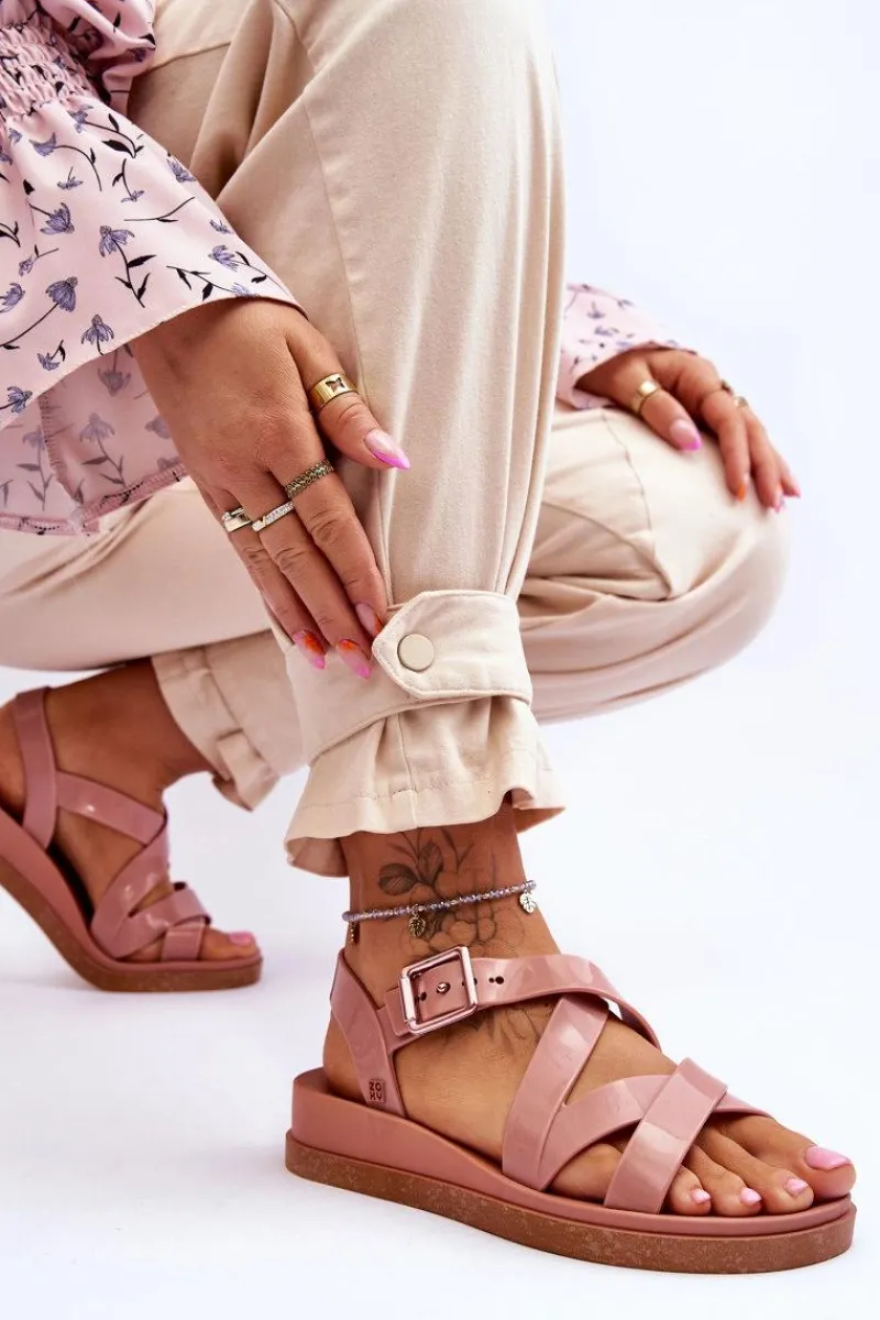 New Pachnące Sandały Eco Friendly JJ285094 Nude Damskie Sandały Gumowe|Sandały Płaskie