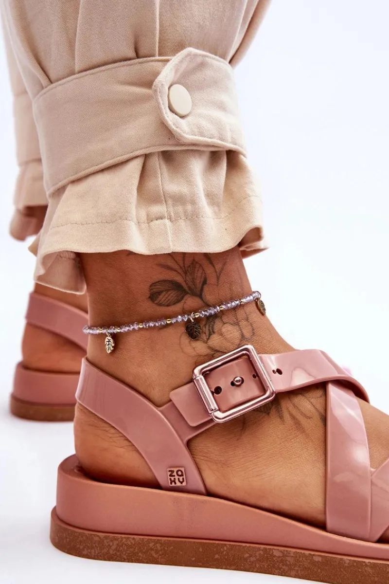 New Pachnące Sandały Eco Friendly JJ285094 Nude Damskie Sandały Gumowe|Sandały Płaskie