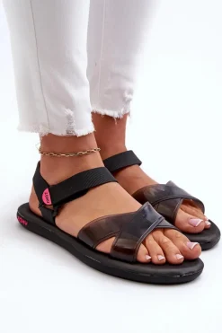 Clearance ZAXY Pachnące Sandały Na Płaskiej Podeszwie JJ285011 Czarne