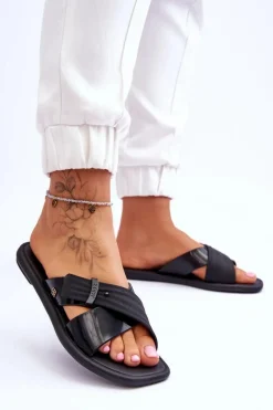 Clearance Pachnące Wegańskie Klapki JJ285217 Czarne Damskie Klapki Damskie Klasyczne