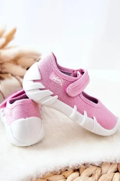 Hot BEFADO Papcie Baleriny Błyszczące 109P223 Różowe