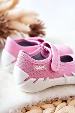 Hot BEFADO Papcie Baleriny Błyszczące 109P223 Różowe