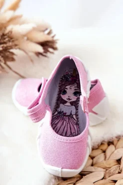 Hot BEFADO Papcie Baleriny Błyszczące 109P223 Różowe