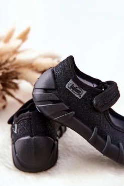 Dziewczęce|Balerinki Dziecięce></noscript>BEFADO Papcie Baleriny Błyszczące 109P227 Czarne