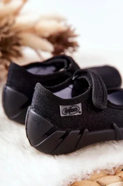 Dziewczęce|Balerinki Dziecięce></noscript>BEFADO Papcie Baleriny Błyszczące 109P227 Czarne