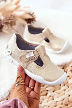 Sale BEFADO Papcie Baleriny Błyszczące 115X003 Złote