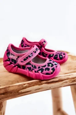 Dziewczęce|Balerinki Dziecięce></noscript>BEFADO Papcie Baleriny Cętki 109P256 Różowe