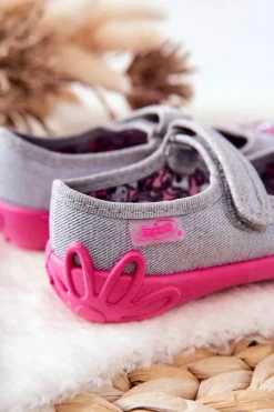 Dziewczęce|Back To School></noscript>BEFADO Papcie Baleriny Jednorożce 114X464 Szaro-Różowe