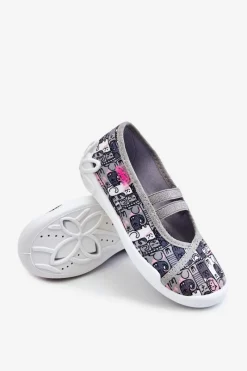 Discount Papcie Baleriny Kotki 116X315 Szaro-Różowe Dzieci Dziewczęce|Back To School